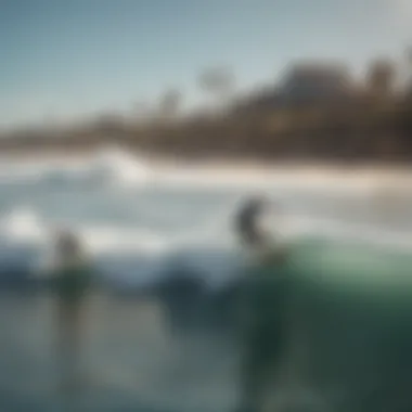 Local surfers enjoying a sunny day at the beach, representing the surf community