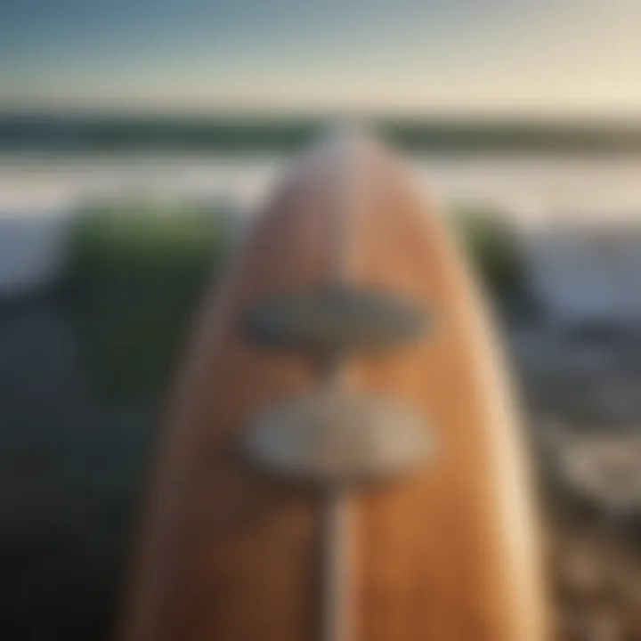 A vintage surfboard showcasing the history of San Diego surf culture