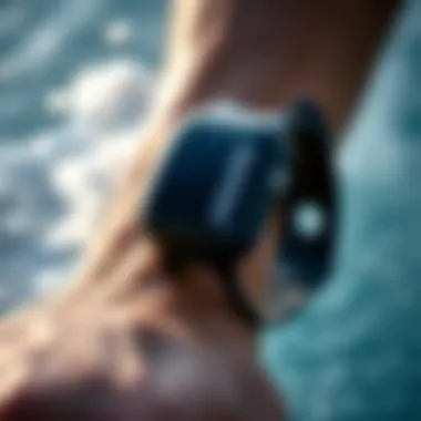 Close-up view of Sharkbands device showcasing its design and functionality