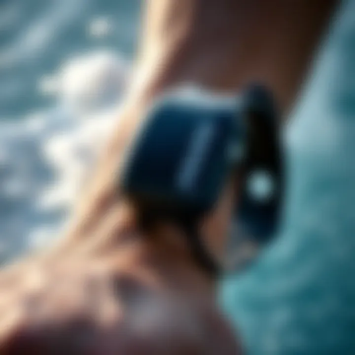 Close-up view of Sharkbands device showcasing its design and functionality