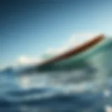 Dynamic action shot of a Slapfish skimboard gliding over water