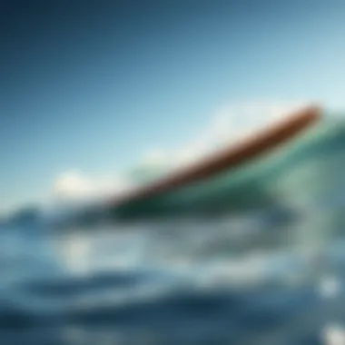 Dynamic action shot of a Slapfish skimboard gliding over water