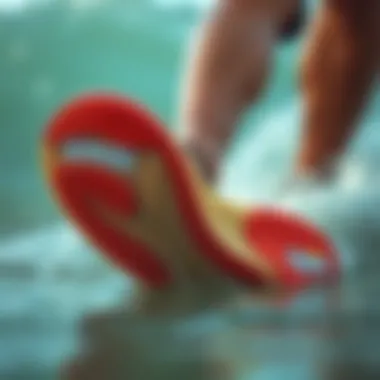 Close-up of the unique sole design of the Speedo Surfwalker Rush