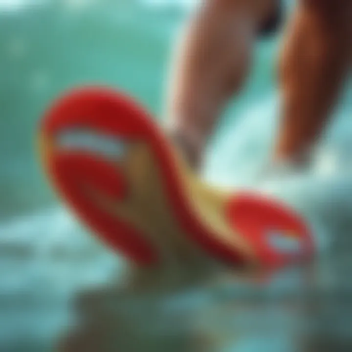 Close-up of the unique sole design of the Speedo Surfwalker Rush