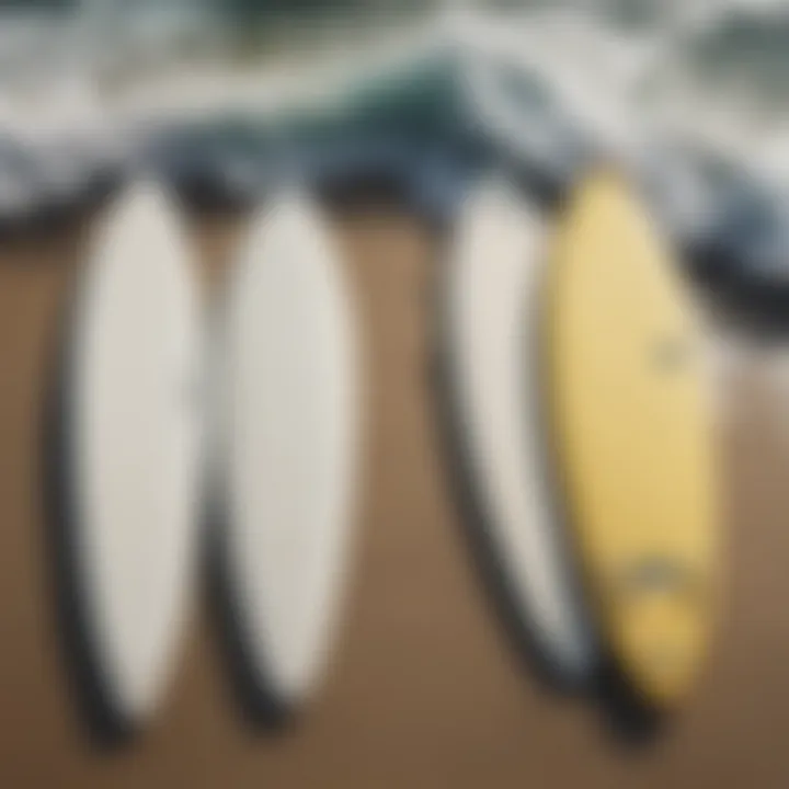 A side-by-side comparison of traditional and styrofoam surfboards