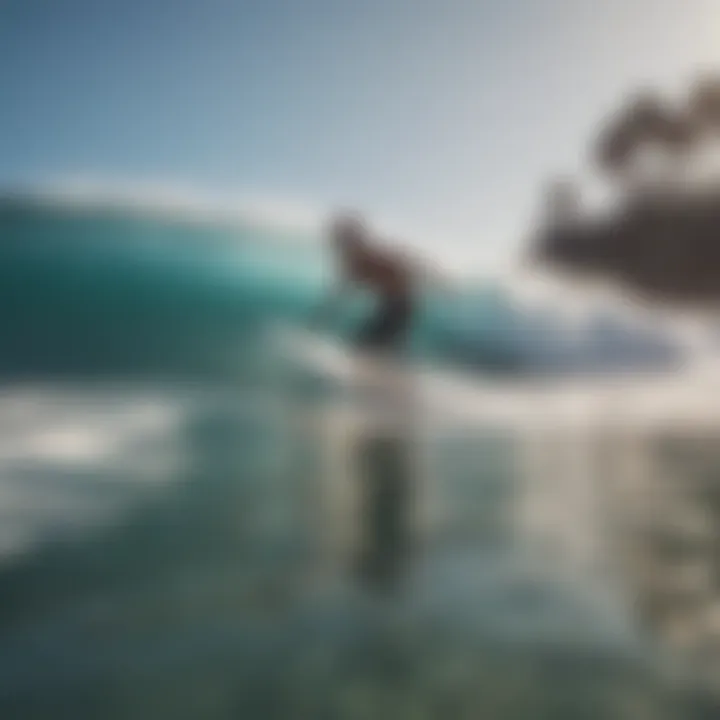 Surfer selecting a board based on local conditions