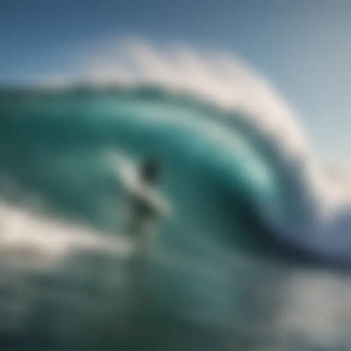 Surfer riding a powerful wave at a renowned break