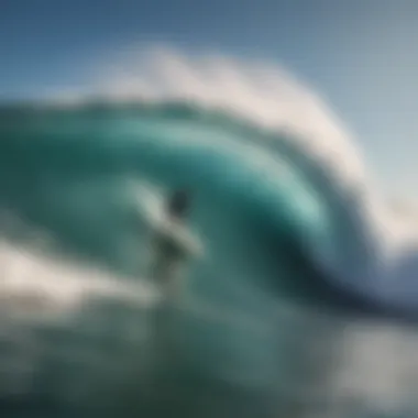 The Thrill of Riding Waves Surfer riding a powerful wave at a renowned break