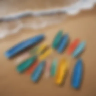 Colorful swim fins displayed on a sandy beach