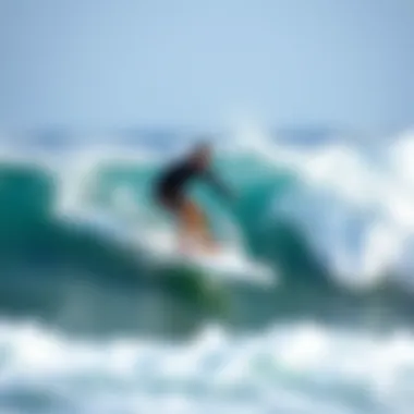 Performance of a 12-Foot SUP in Action An experienced surfer maneuvering a 12-foot SUP through dynamic ocean waves, displaying its performance.