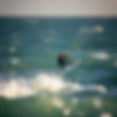 Airfoil Kite in Action During Surfboarding Airfoil kite in action during a surfboarding session