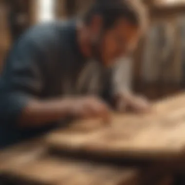 Artisan crafting a wooden finger board