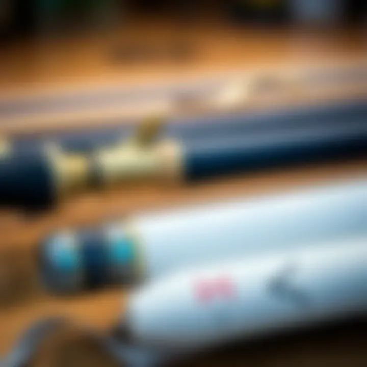 Detailed Look at Surf Rod Construction Close-up of surf rod construction materials