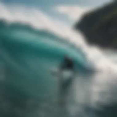 A group of knee surfers enjoying the waves together