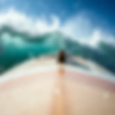 Detailed view of a power surfboard showcasing its innovative design elements