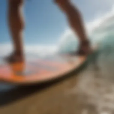 Close-up of skimboard gear ready for action