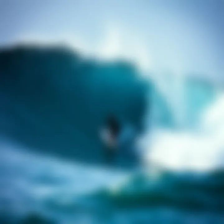 Surfers riding a challenging point break