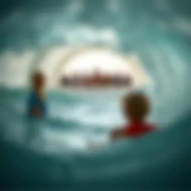 Interior view of a surf pool with spectators enjoying the experience.