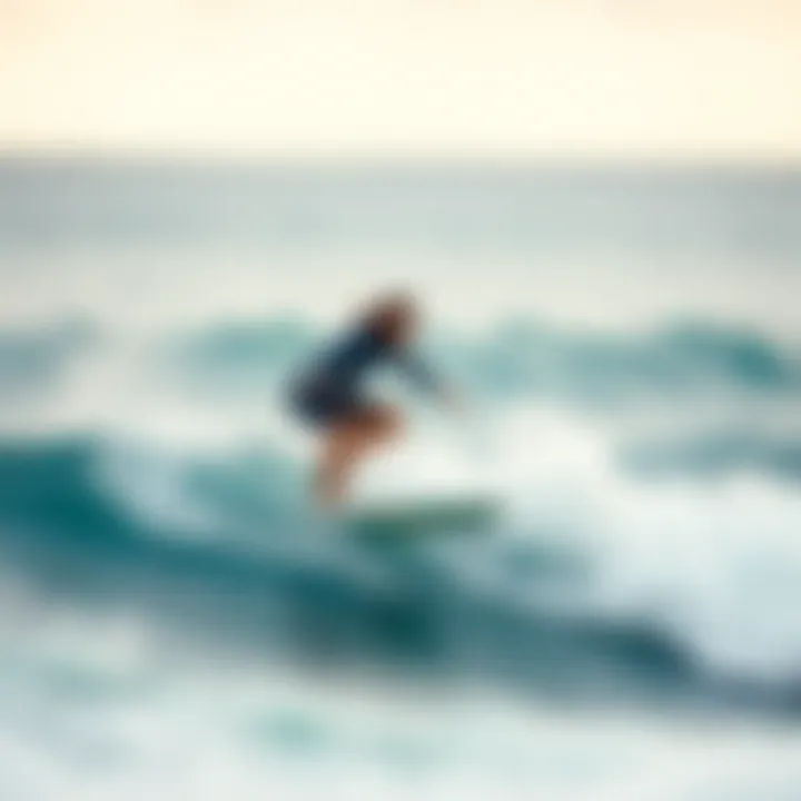 Surfer Maneuvering on Waves A surfer maneuvering on a wave demonstrating board performance