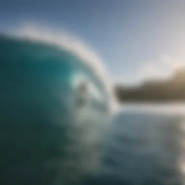 Surfing Together in Fiji Group of surfers enjoying a wave ride in Fiji
