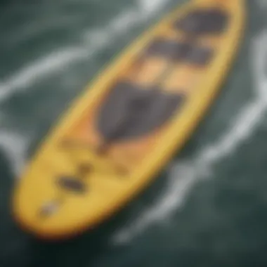 Close-up of the construction materials of a folding paddleboard kayak