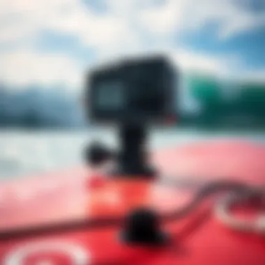 Installation process of the GoPro mount on a boogie board