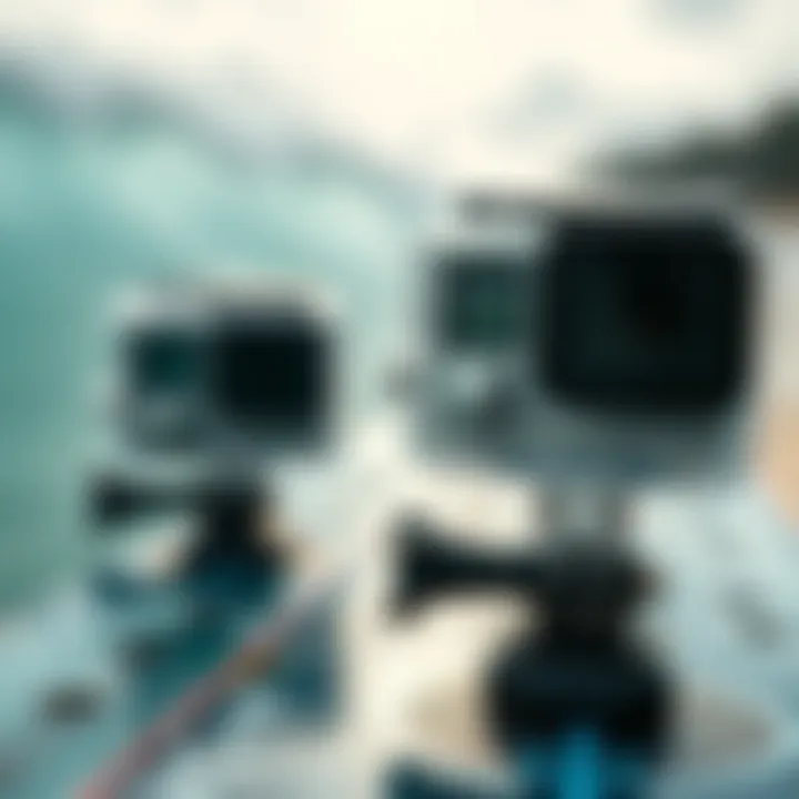 Close-up of technical specifications of the GoPro mount