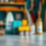 An artistic display of surfboard wax blocks and candle supplies side by side.