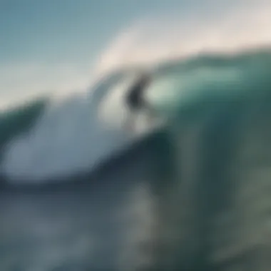 Dynamic surfer riding a wave