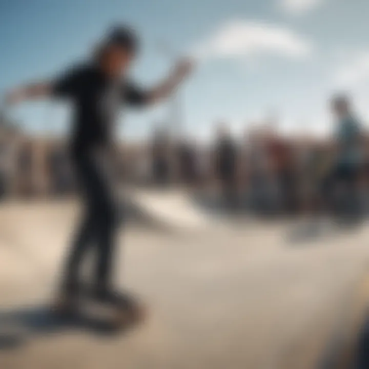 A group of skateboarders sharing tips and experiences at a skate park