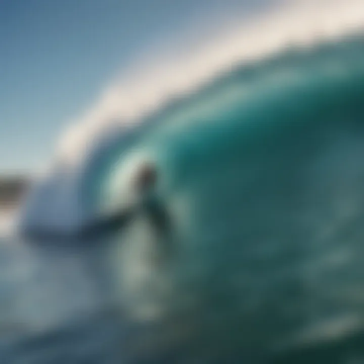 Surfer riding a powerful wave at Arpoador