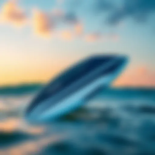 A sleek design of the Rocket wakesurf board showcased against a vibrant background