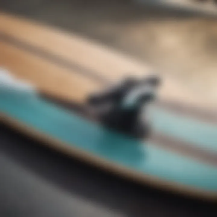 Close-up of materials used in top mounted longboards