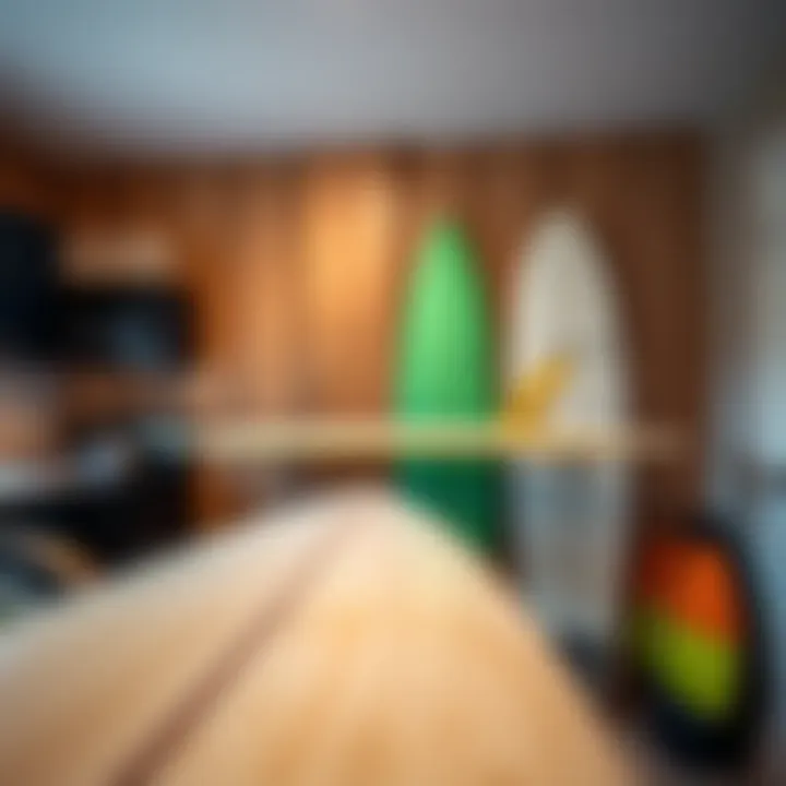 Installation process of a wall mounted board rack in a surf space