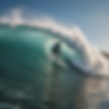 Surfer riding a wave on a Wavestorm foam board