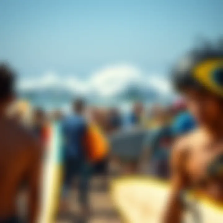 Vibrant beach community gathering