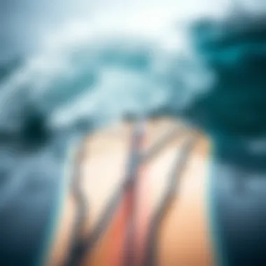 Close-up of modern surfboard technology