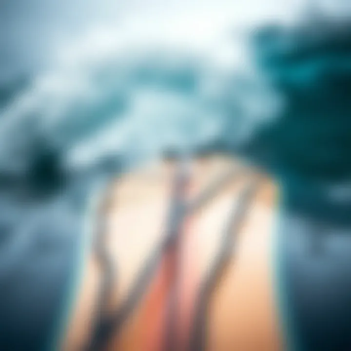 Close-up of modern surfboard technology