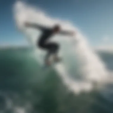 An elite surfer performing a breathtaking aerial maneuver