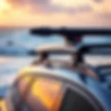 Thule suction cup roof rack mounted on a car