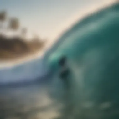 Surfers riding the waves at a popular California surf spot