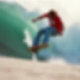 Skateboarder performing a trick