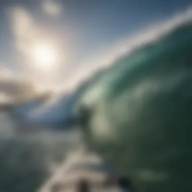 Dynamic shot of waves with GoPro footage perspective