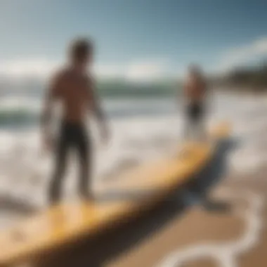 Global surf community gathering on a sunlit beach