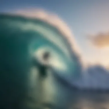 Essence of Wave Riding A vibrant surf scene capturing the essence of wave riding
