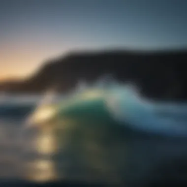 A bioluminescent organism illuminating the dark sea