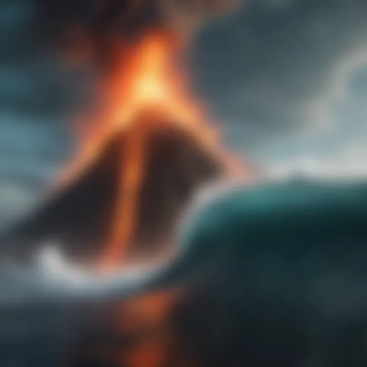 An underwater volcano erupting, showcasing nature's power