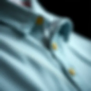 A close-up view of the intricate fabric texture of the Izod Surfcaster shirt highlighting its quality.
