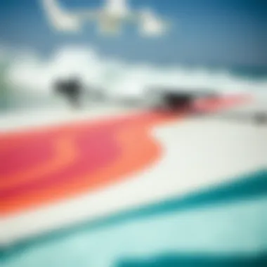 Close-Up of Kite Surf Board Design and Materials Close-up of a kite surf board's design and materials