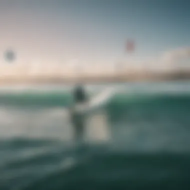 A group of kiteboarders enjoying the sport together